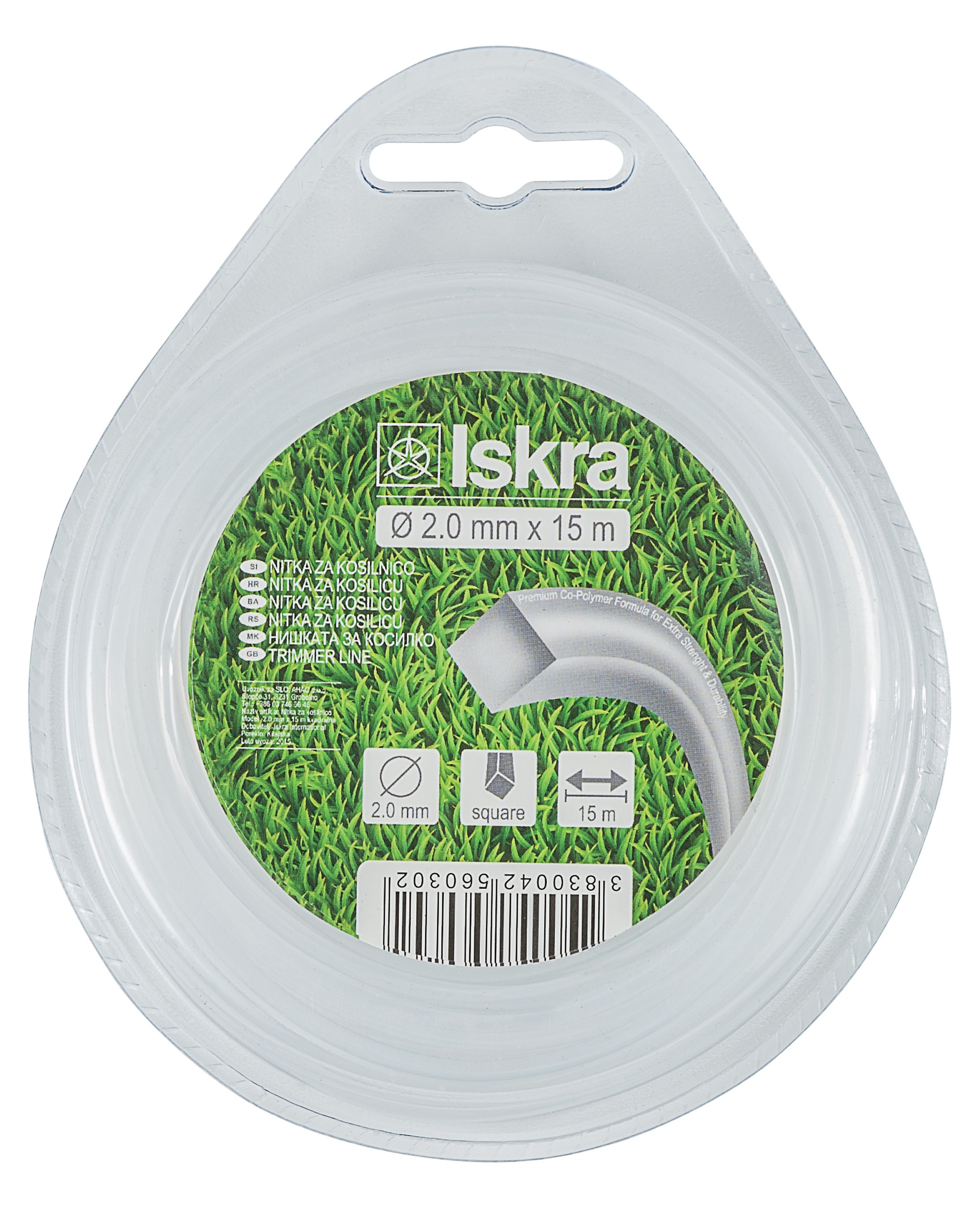 Nitka za kosilnico 2.0x15 kvadratna